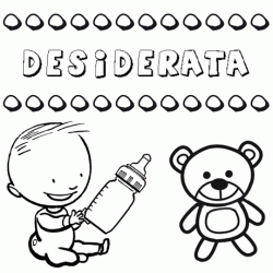 Nome Desiderata para pintar. Desenhos de todos os nomes para colorir