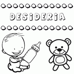 Nome Desideria para pintar. Desenhos de todos os nomes para colorir