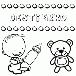 Nome Destierro para pintar. Desenhos de todos os nomes para colorir