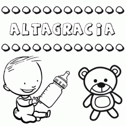 Nome Altagracia para pintar. Desenhos de todos os nomes para colorir
