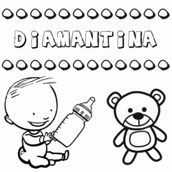 Nome Diamantina para pintar. Desenhos de todos os nomes para colorir