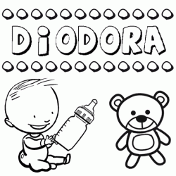 Nome Diodora para pintar. Desenhos de todos os nomes para colorir