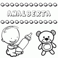 Nome Amalberta para pintar. Desenhos de todos os nomes para colorir
