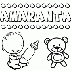 Nome Amaranta para pintar. Desenhos de todos os nomes para colorir
