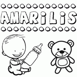 Nome Amarilis para pintar. Desenhos de todos os nomes para colorir