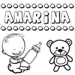 Nome Amarina para pintar. Desenhos de todos os nomes para colorir