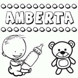 Nome Amberta para pintar. Desenhos de todos os nomes para colorir
