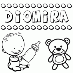 Nome Diomira para pintar. Desenhos de todos os nomes para colorir