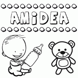 Nome Amidea para pintar. Desenhos de todos os nomes para colorir