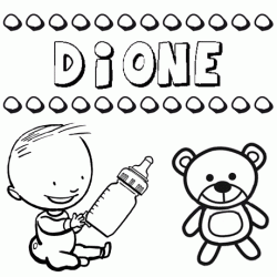 Nome Dione para pintar. Desenhos de todos os nomes para colorir