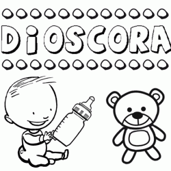 Nome Dióscora para pintar. Desenhos de todos os nomes para colorir