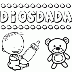 Nome Diosdada para pintar. Desenhos de todos os nomes para colorir