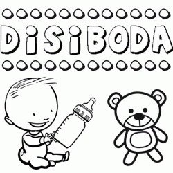 Nome Disiboda para pintar. Desenhos de todos os nomes para colorir