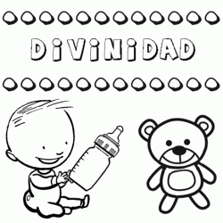 Nome Divinidad para pintar. Desenhos de todos os nomes para colorir