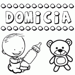 Nome Domicia para pintar. Desenhos de todos os nomes para colorir
