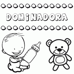 Nome Dominadora para pintar. Desenhos de todos os nomes para colorir