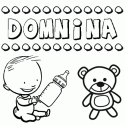 Nome Domnina para pintar. Desenhos de todos os nomes para colorir