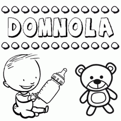 Nome Domnola para pintar. Desenhos de todos os nomes para colorir