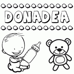 Nome Donadea para pintar. Desenhos de todos os nomes para colorir