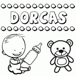 Nome Dorcas para pintar. Desenhos de todos os nomes para colorir