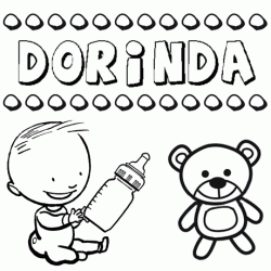 Nome Dorinda para pintar. Desenhos de todos os nomes para colorir