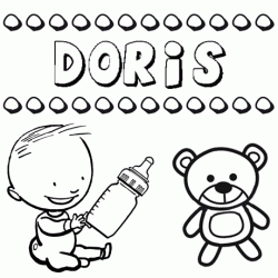 Nome Doris para pintar. Desenhos de todos os nomes para colorir