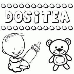 Nome Dositea para pintar. Desenhos de todos os nomes para colorir