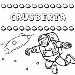 Nome Gausberta para pintar. Desenhos de todos os nomes para colorir