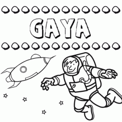 Nome Gaya para pintar. Desenhos de todos os nomes para colorir