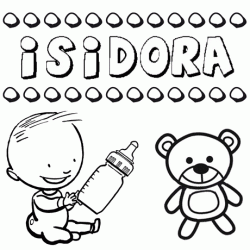 Nome Isidora para pintar. Desenhos de todos os nomes para colorir