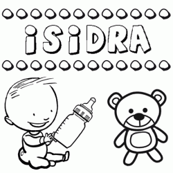Nome Isidra para pintar. Desenhos de todos os nomes para colorir