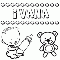 Nome Ivana para pintar. Desenhos de todos os nomes para colorir
