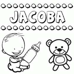 Nome Jacoba para pintar. Desenhos de todos os nomes para colorir
