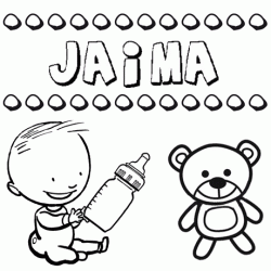 Nome Jaima para pintar. Desenhos de todos os nomes para colorir