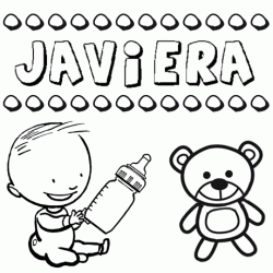 Nome Javiera para pintar. Desenhos de todos os nomes para colorir