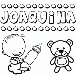 Nome Joaquina para pintar. Desenhos de todos os nomes para colorir