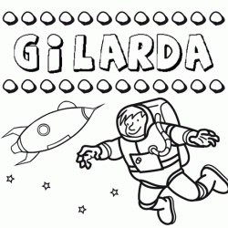 Nome Gilarda para pintar. Desenhos de todos os nomes para colorir