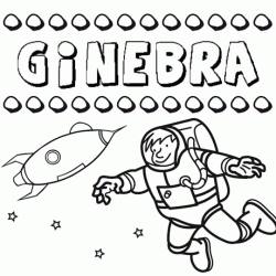 Nome Ginebra para pintar. Desenhos de todos os nomes para colorir