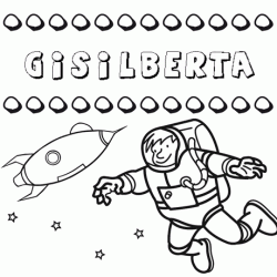 Nome Gisilberta para pintar. Desenhos de todos os nomes para colorir