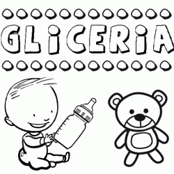 Nome Gliceria para pintar. Desenhos de todos os nomes para colorir