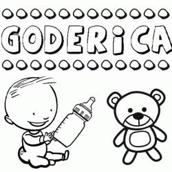 Nome Goderica para pintar. Desenhos de todos os nomes para colorir