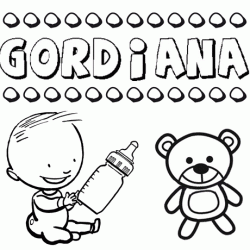 Nome Gordiana para pintar. Desenhos de todos os nomes para colorir
