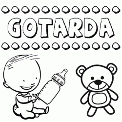 Nome Gotarda para pintar. Desenhos de todos os nomes para colorir
