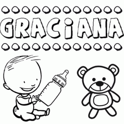 Nome Graciana para pintar. Desenhos de todos os nomes para colorir