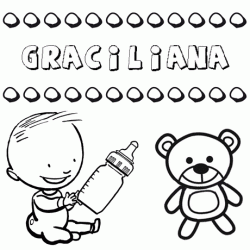 Nome Graciliana para pintar. Desenhos de todos os nomes para colorir