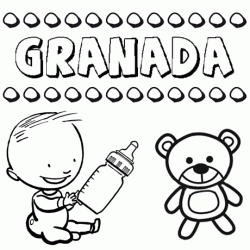 Nome Granada para pintar. Desenhos de todos os nomes para colorir