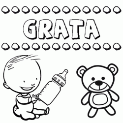 Nome Grata para pintar. Desenhos de todos os nomes para colorir