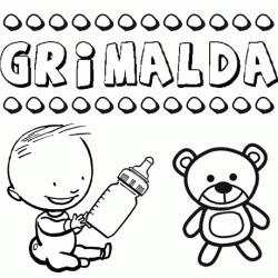 Nome Grimalda para pintar. Desenhos de todos os nomes para colorir