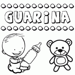 Nome Guarina para pintar. Desenhos de todos os nomes para colorir
