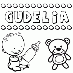 Nome Gudelia para pintar. Desenhos de todos os nomes para colorir